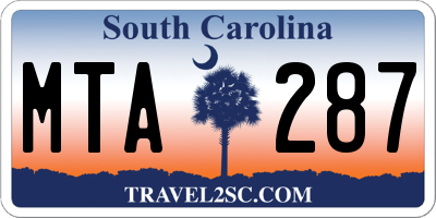 SC license plate MTA287