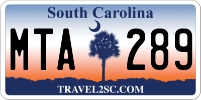 SC license plate MTA289