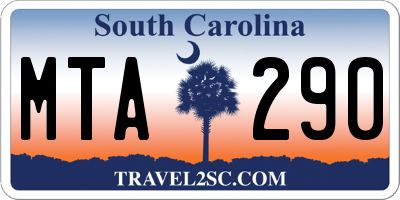 SC license plate MTA290
