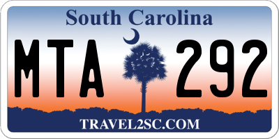 SC license plate MTA292