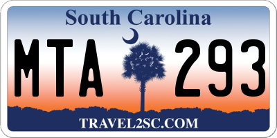 SC license plate MTA293