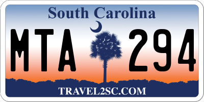 SC license plate MTA294