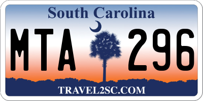 SC license plate MTA296