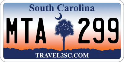 SC license plate MTA299