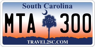 SC license plate MTA300