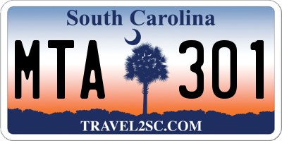 SC license plate MTA301