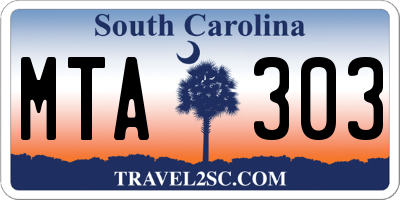 SC license plate MTA303