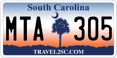 SC license plate MTA305