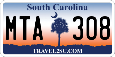 SC license plate MTA308