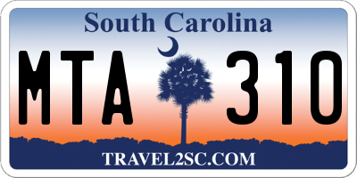 SC license plate MTA310