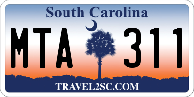 SC license plate MTA311