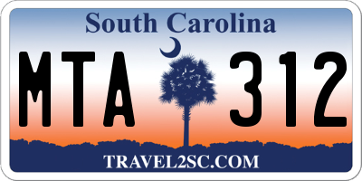 SC license plate MTA312
