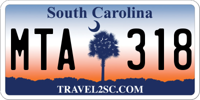 SC license plate MTA318