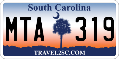 SC license plate MTA319