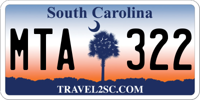 SC license plate MTA322