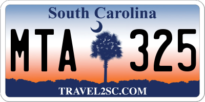 SC license plate MTA325