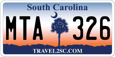 SC license plate MTA326