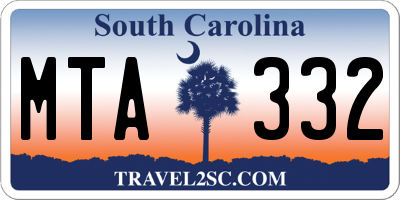 SC license plate MTA332