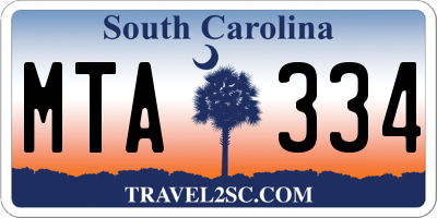 SC license plate MTA334