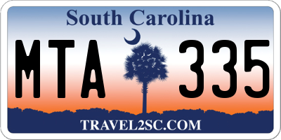 SC license plate MTA335