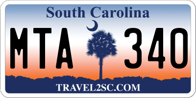 SC license plate MTA340