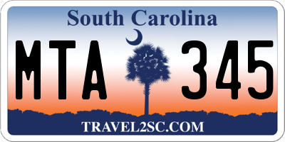SC license plate MTA345