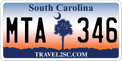 SC license plate MTA346