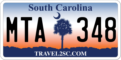 SC license plate MTA348