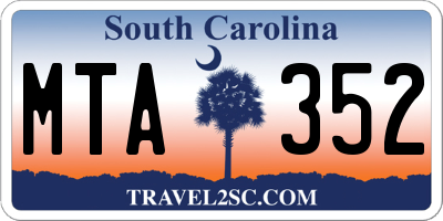 SC license plate MTA352