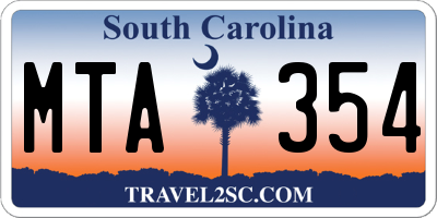 SC license plate MTA354