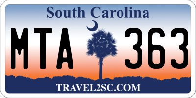 SC license plate MTA363