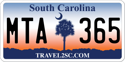 SC license plate MTA365