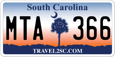SC license plate MTA366