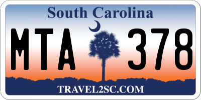 SC license plate MTA378