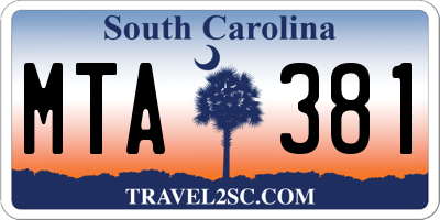 SC license plate MTA381