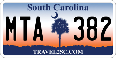 SC license plate MTA382