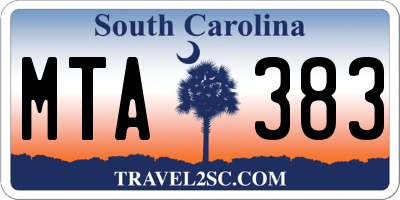 SC license plate MTA383
