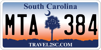 SC license plate MTA384