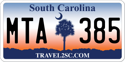 SC license plate MTA385