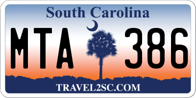 SC license plate MTA386