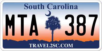 SC license plate MTA387