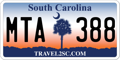SC license plate MTA388