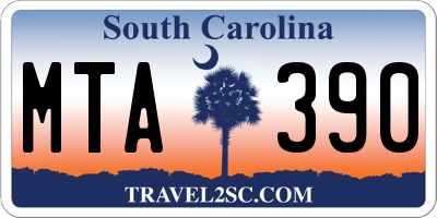 SC license plate MTA390