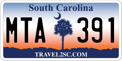 SC license plate MTA391