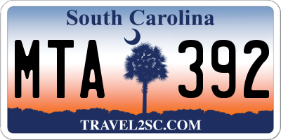 SC license plate MTA392