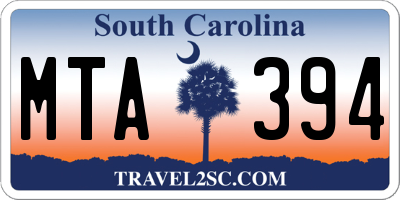 SC license plate MTA394