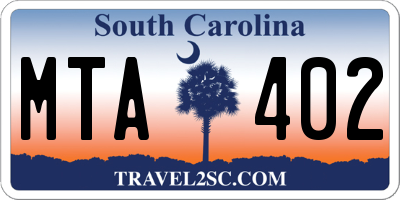 SC license plate MTA402