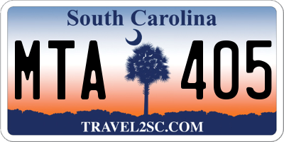 SC license plate MTA405