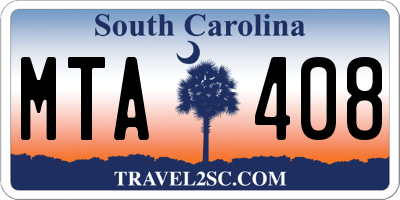 SC license plate MTA408