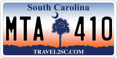 SC license plate MTA410
